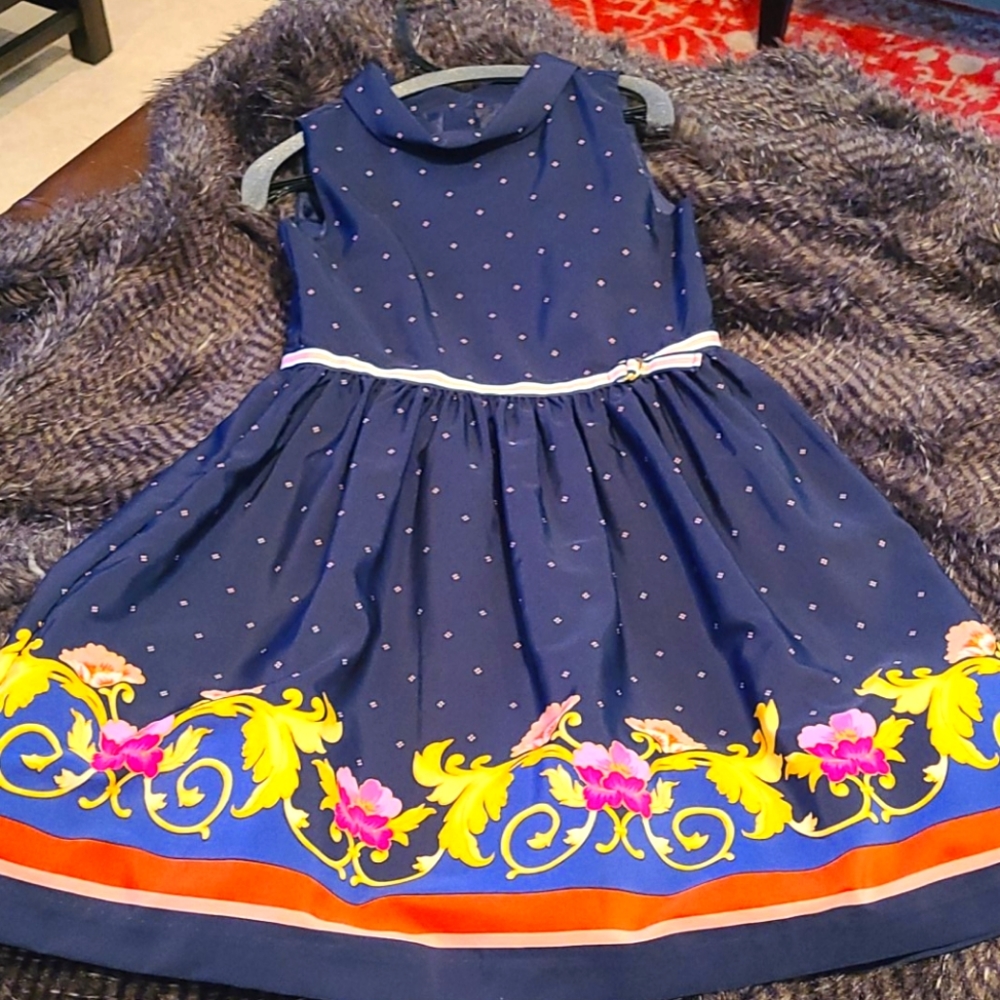 Girls navy blue dress